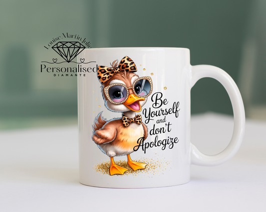 Duck 11 oz ceramic mug with quote