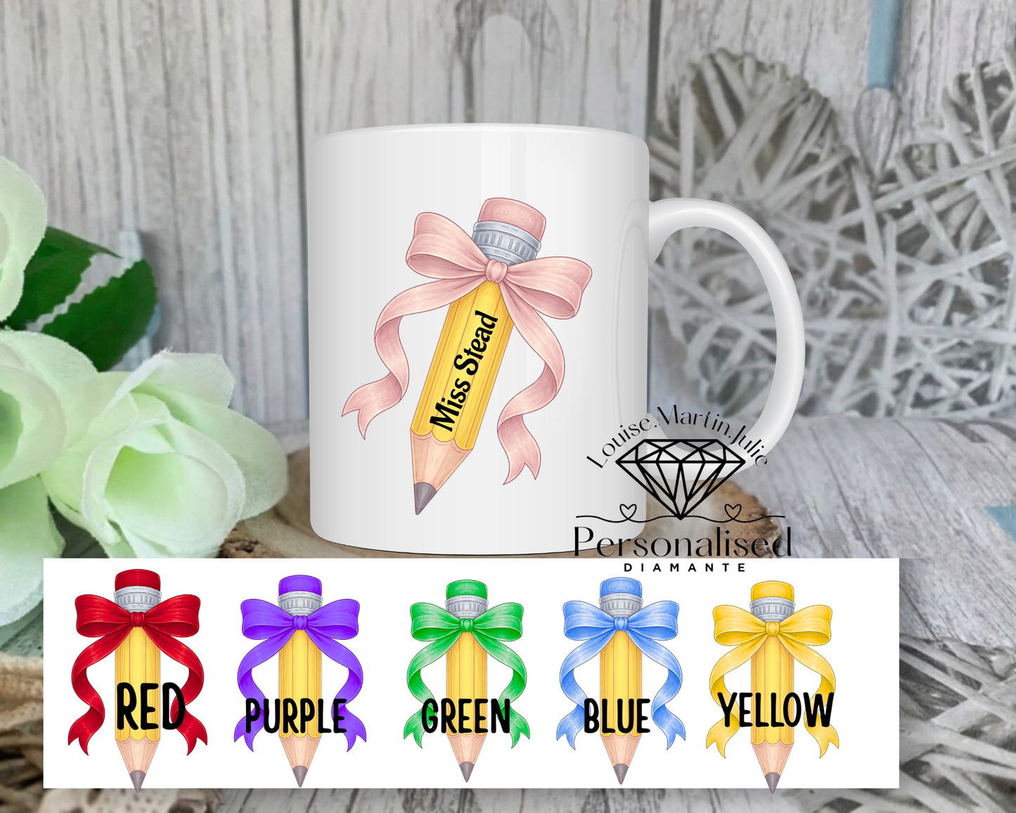Personalised Pencil Teachers mug
