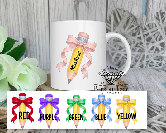 Personalised Pencil Teachers mug