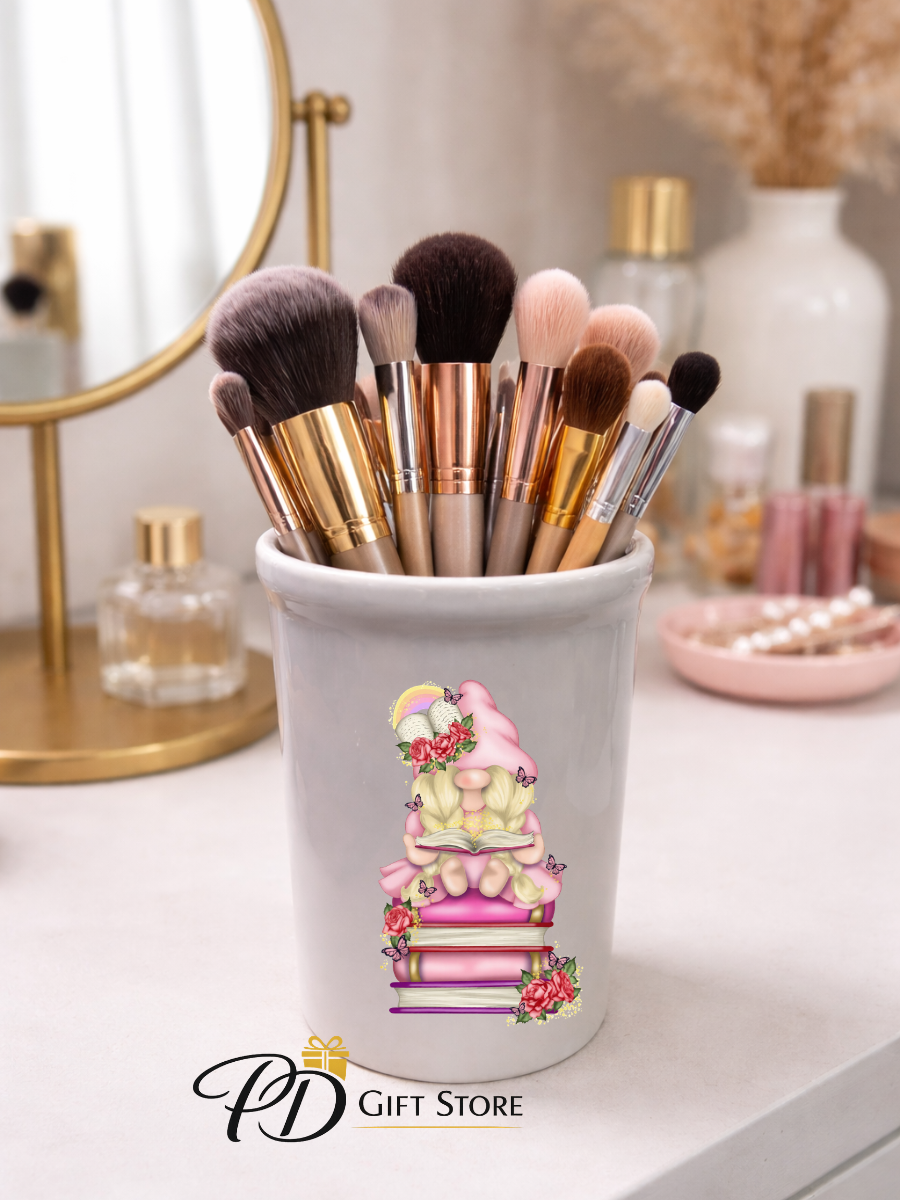 Ceramic make-up Pot 15oz gonk book lover