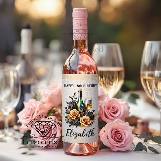 Personalised Birthday Bottle sticker label
