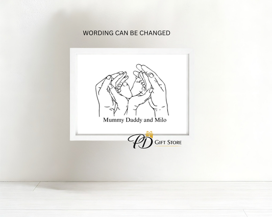 Personalised Hands and baby feet print