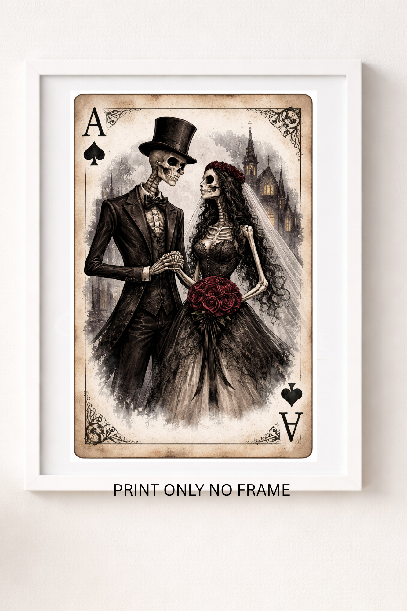 Gothic Ace of spades A4 print