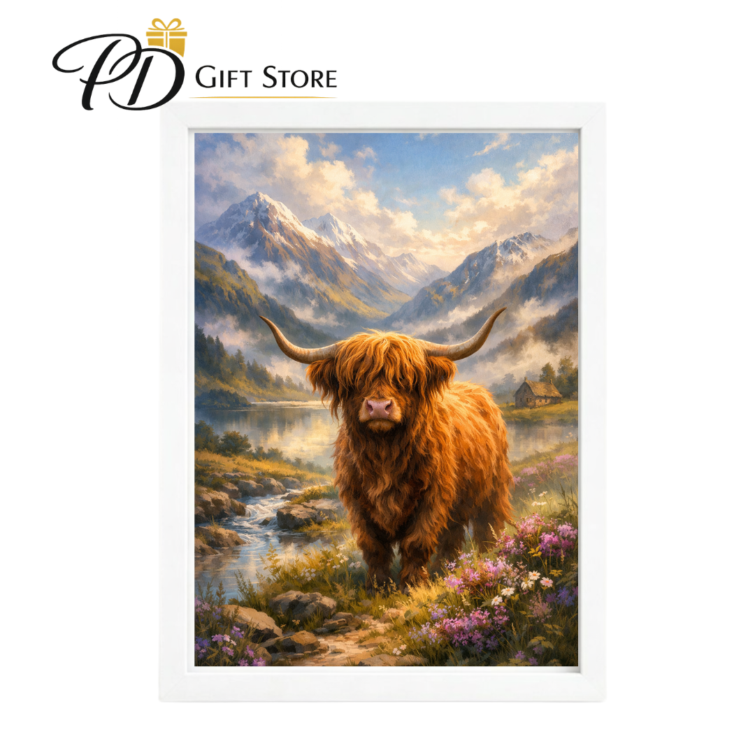 Highland cow A4 print with or with out frame
