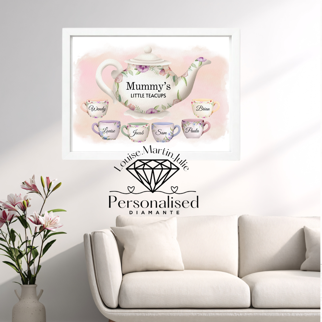 Personalised tea pot A4 print