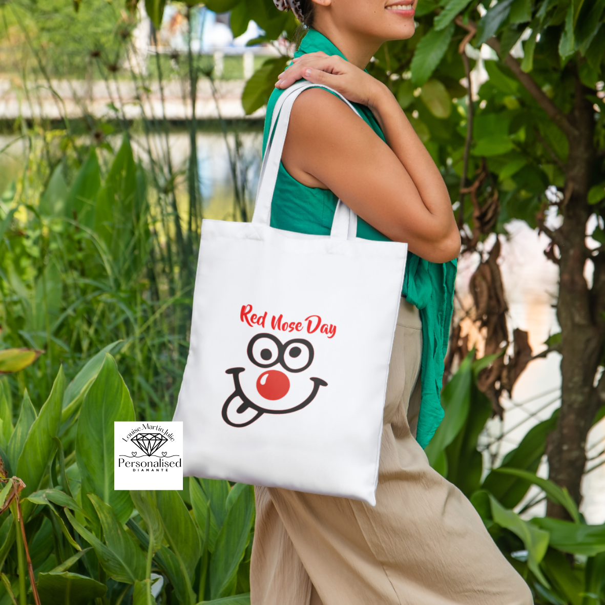 Red nose day Tote bag