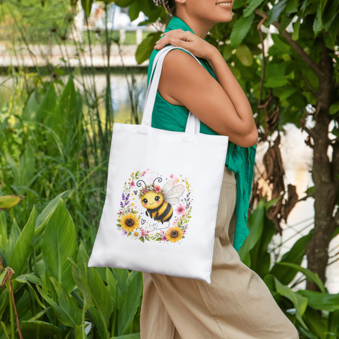 Bee tote shopping bag