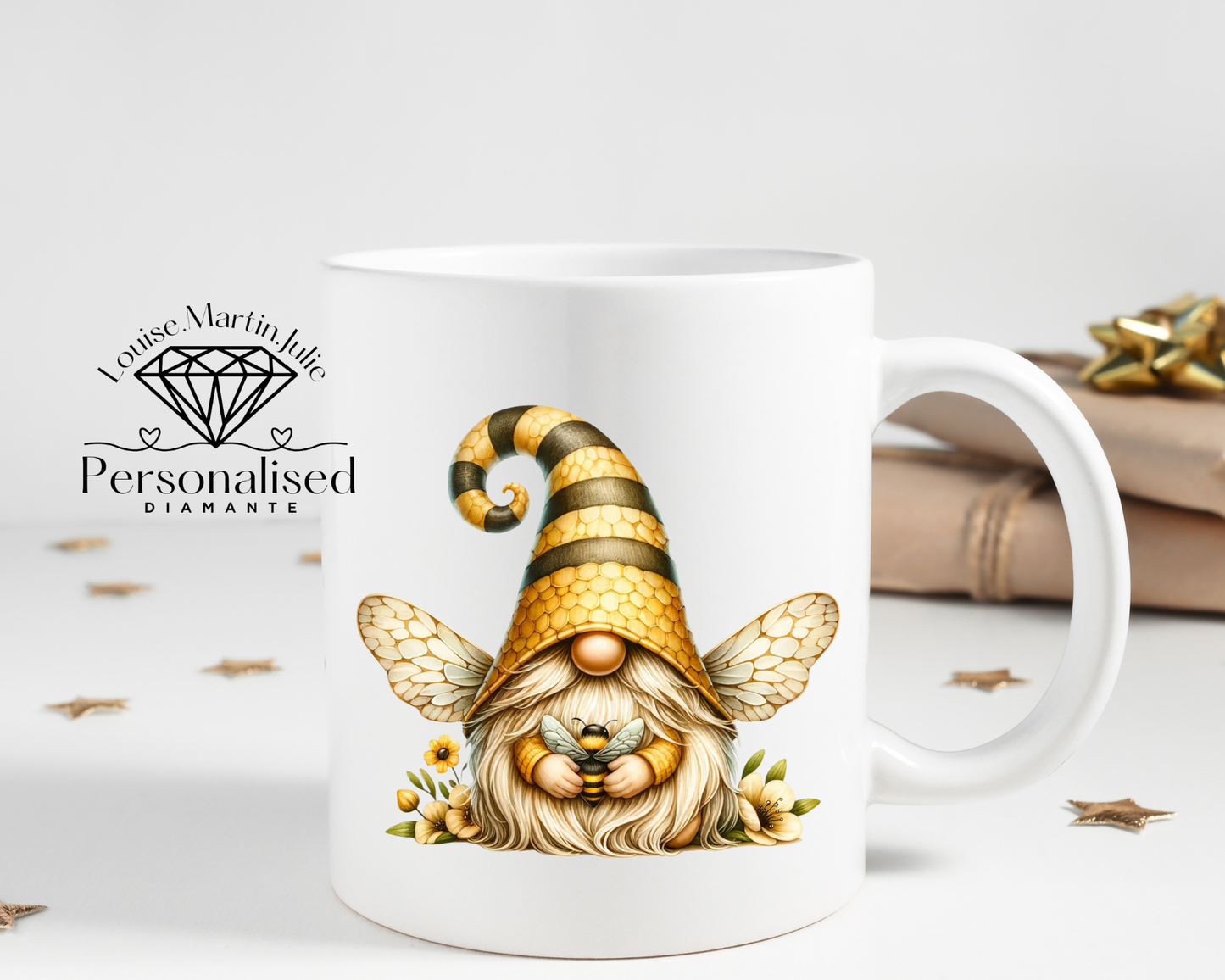 Golden bee mug 11 oz ceramic mug