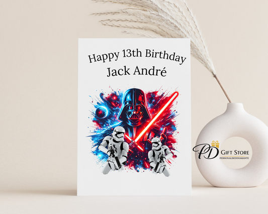 Happy Birthday day Star wars card 18th 25th 30th 40th ect