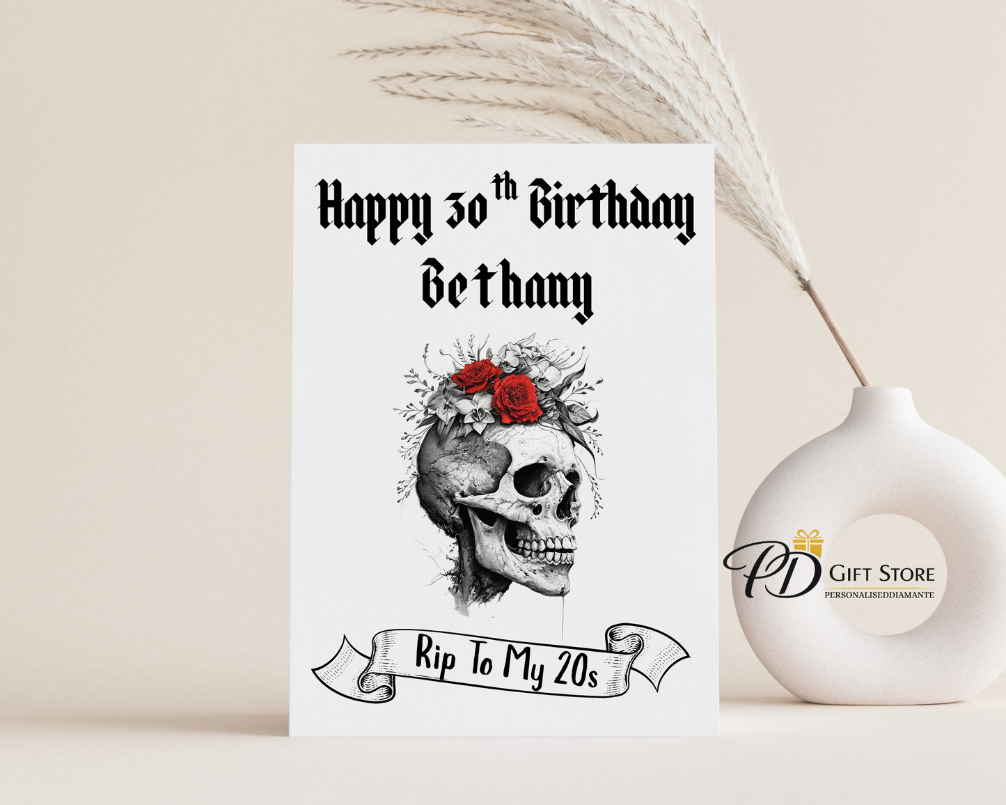 Gothic RIP to my 20s birthday card