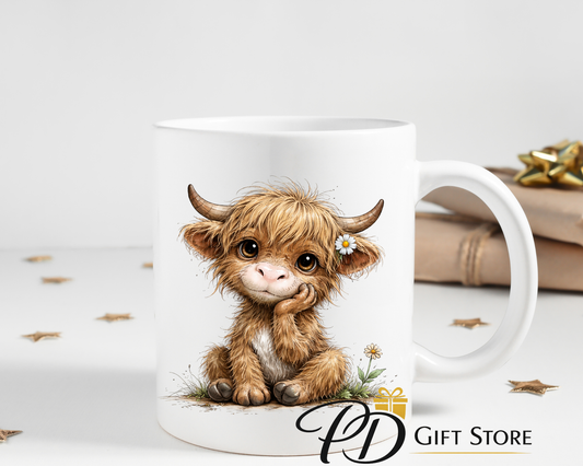 Cute Highland cow mug