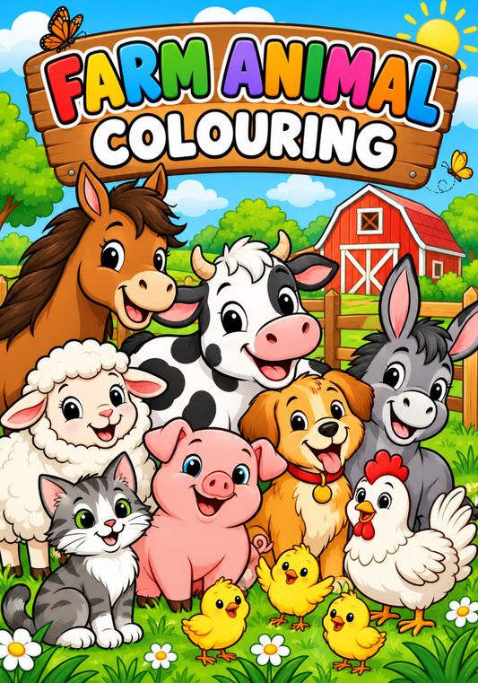Farm animal kids Colouring Book