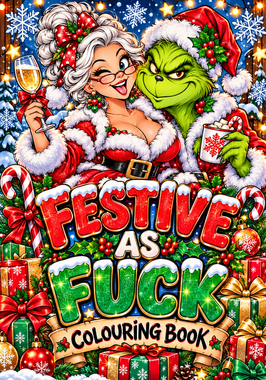 Grinch Adult Swearing Christmas Colouring Book 17 pages