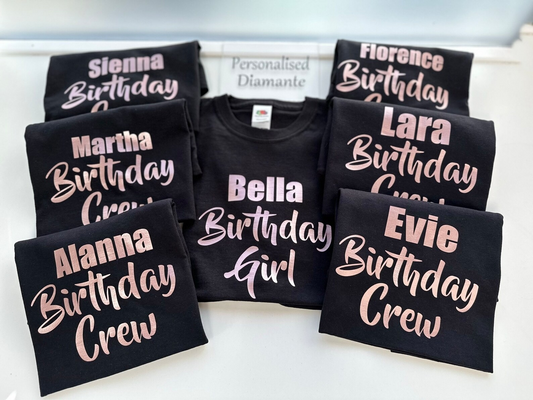 Girls Sleepover Squad, Birthday T-shirt