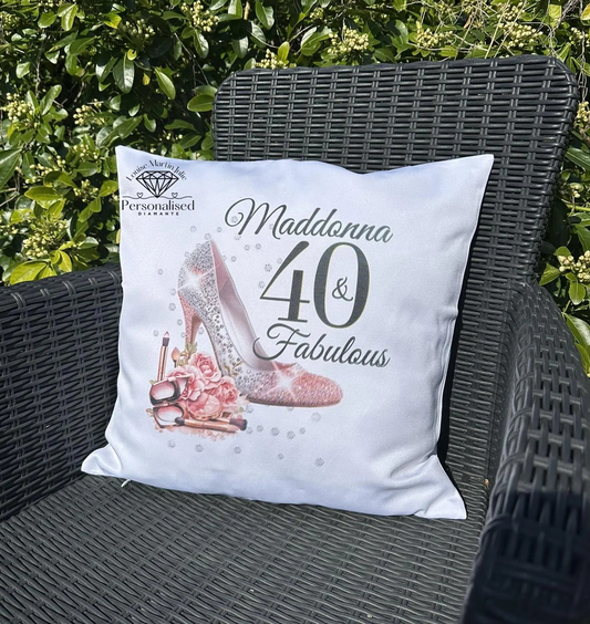 40 and fabulous personalised cushion cover(45x45cm)