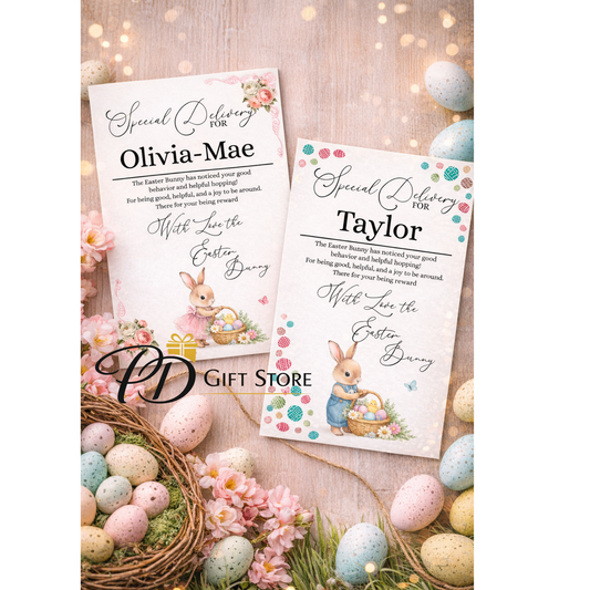 Easter Certificates and matching chocolate bar wrapper