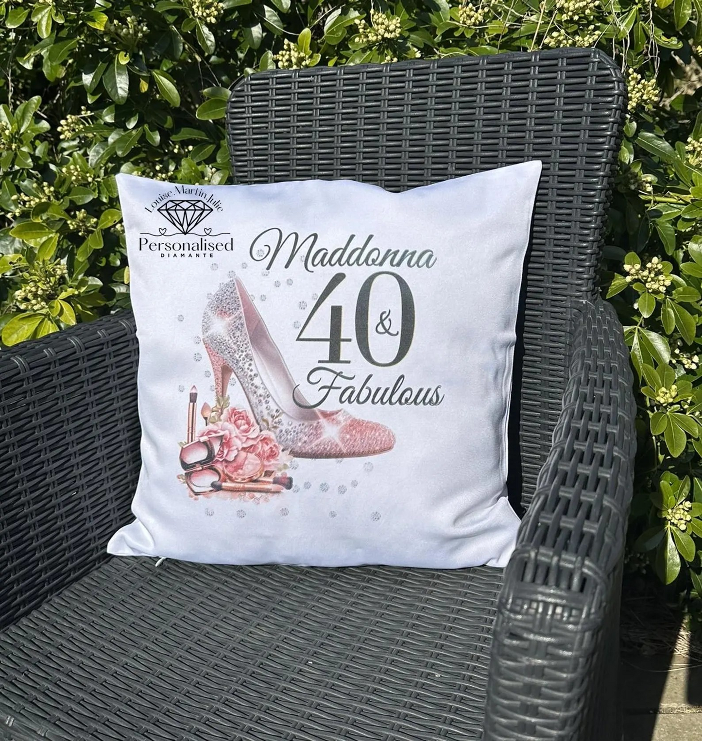 40 and fabulous personalised cushion cover(45x45cm)