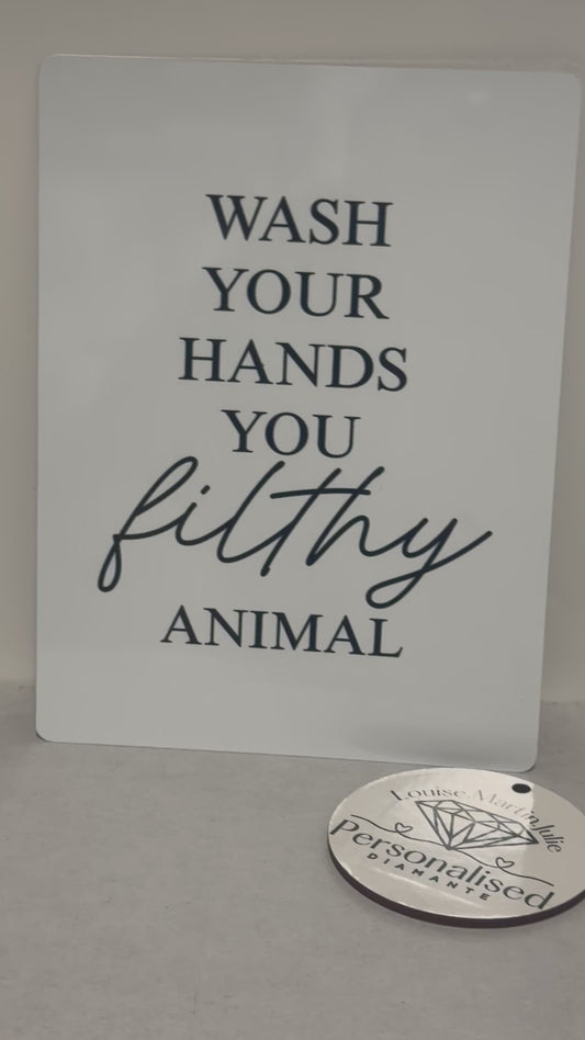 Wash your hand aluminium 6x8 inches sign