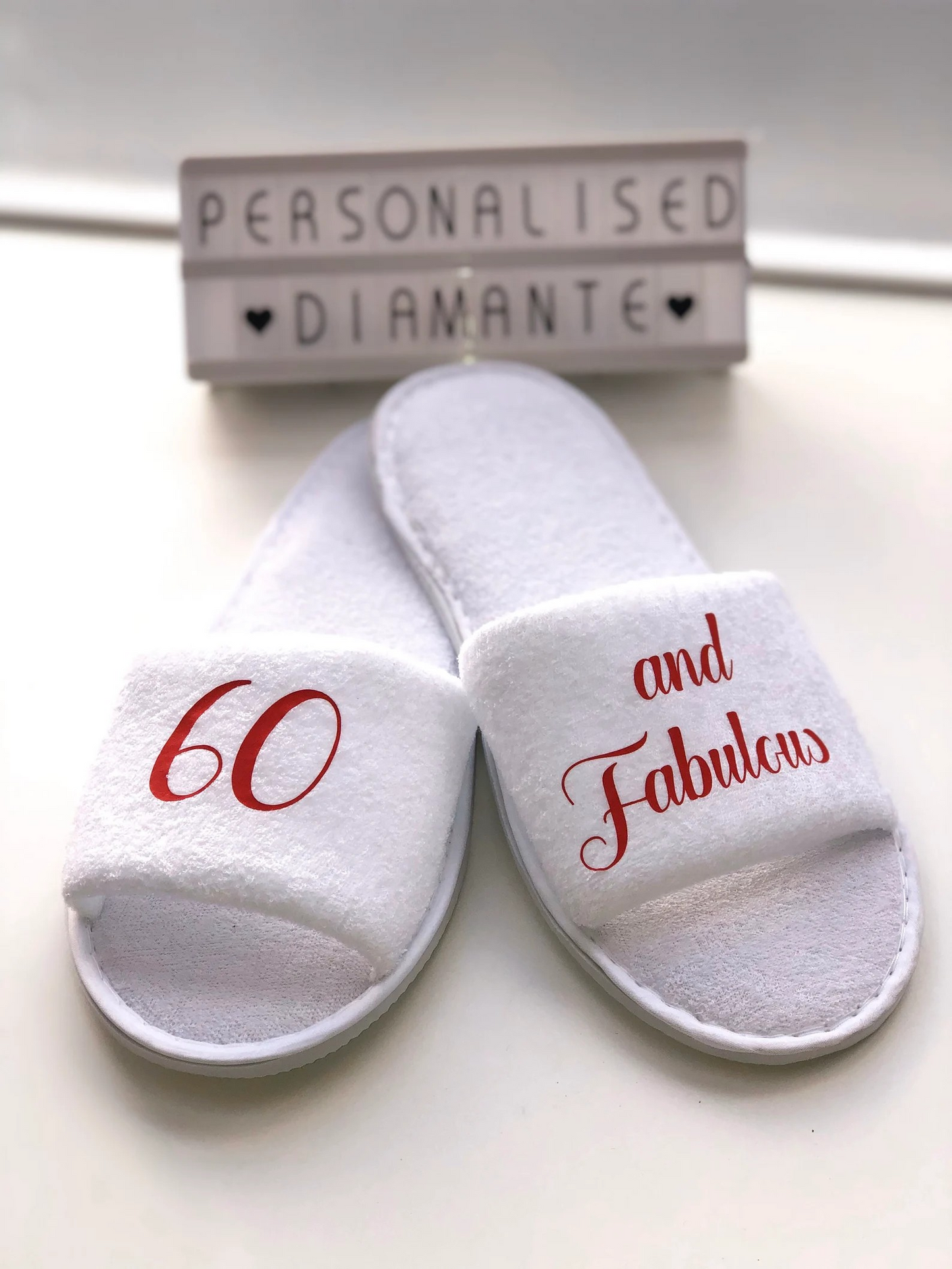 60 and fabulous spa day slippers 40th 50th 60th ect